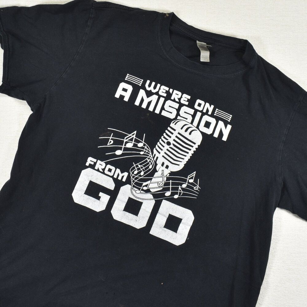 We're On A Mission From God Blue Brothers Black Large Men's T-Shirt L Thrashed